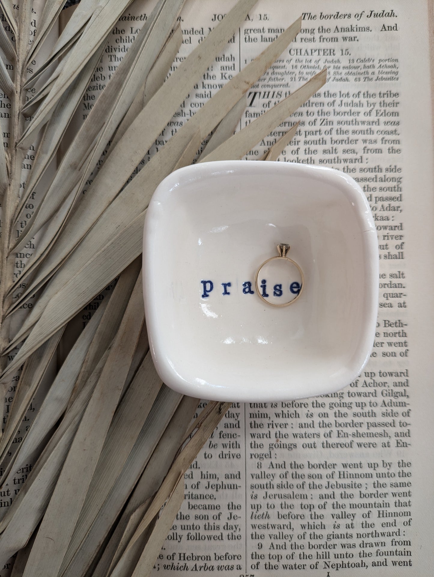 Neriah Mini Square Handcrafted Bowl: praise