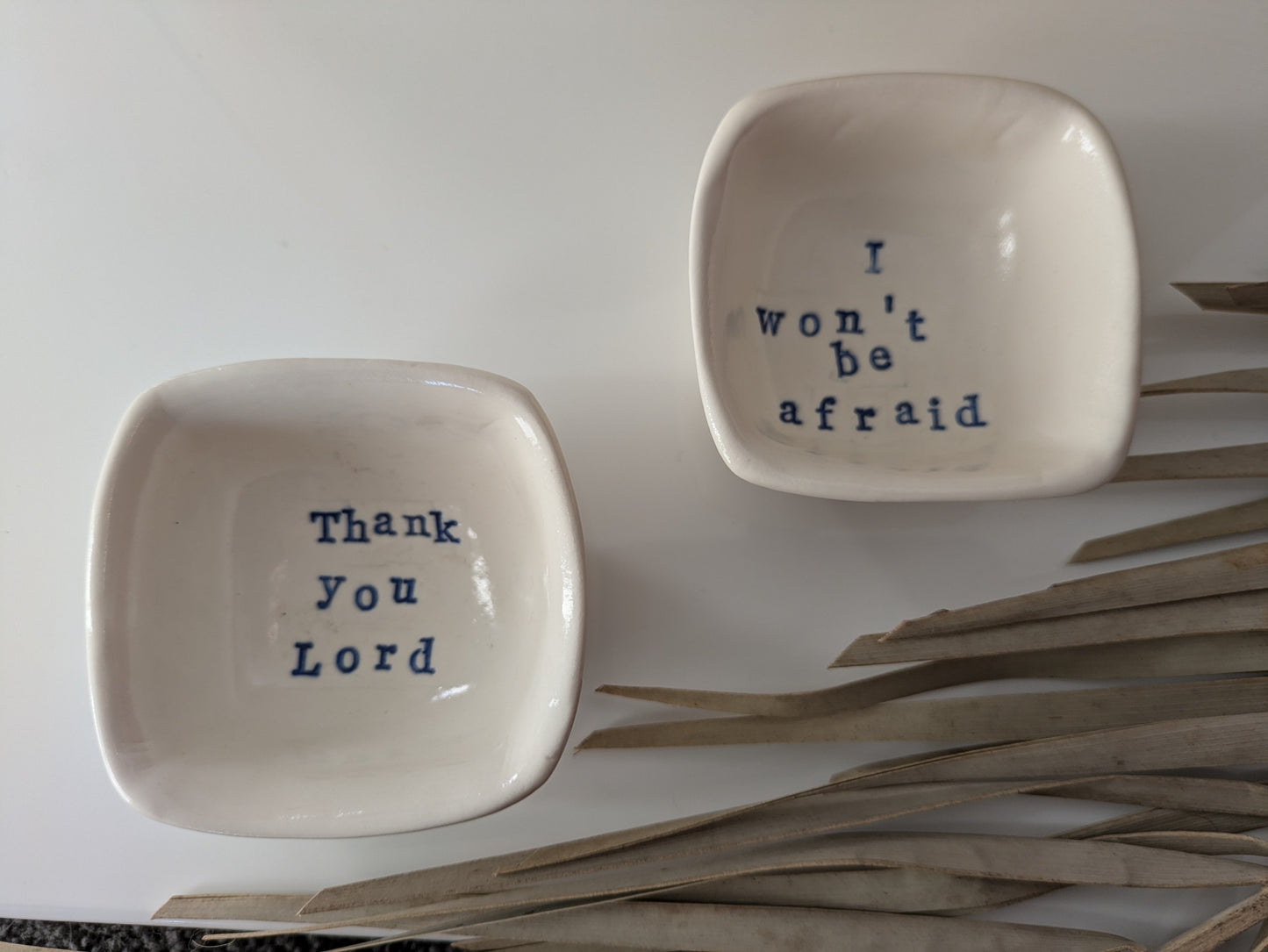 Neriah Mini Square Handcrafted Bowl: I won't be afraid