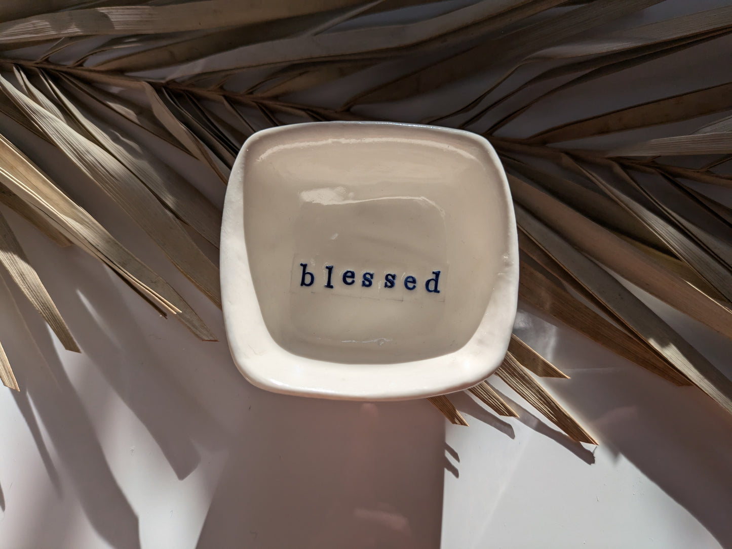 Neriah Mini Square Handcrafted Bowl: blessed