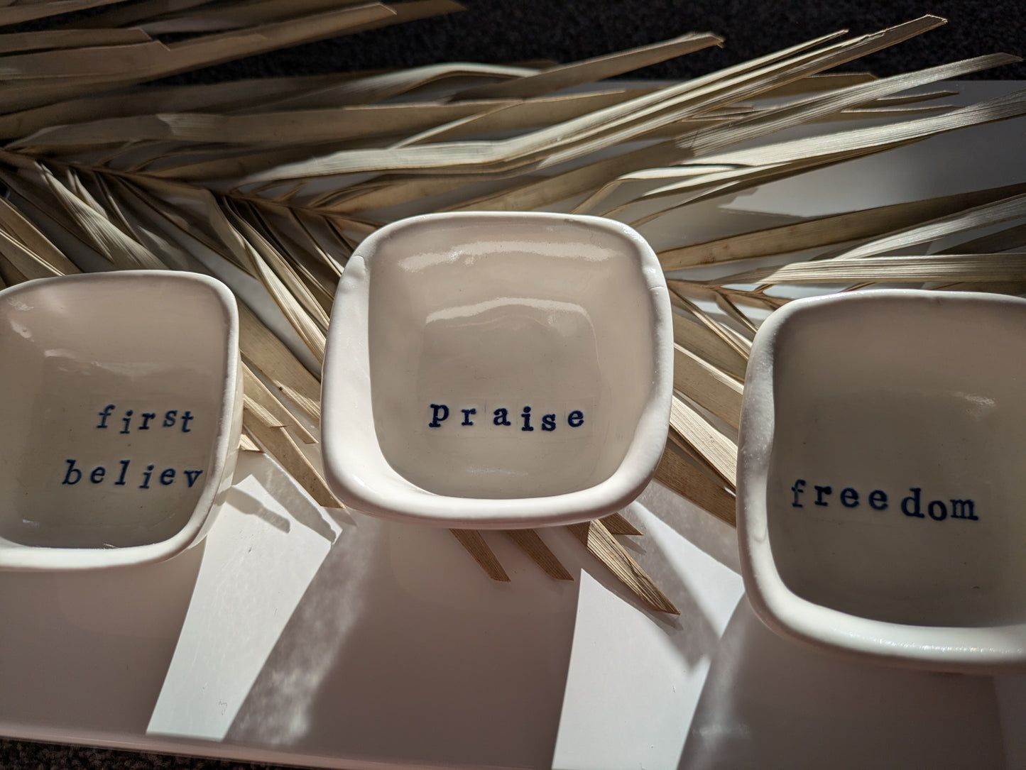 Neriah Mini Square Handcrafted Bowl: freedom