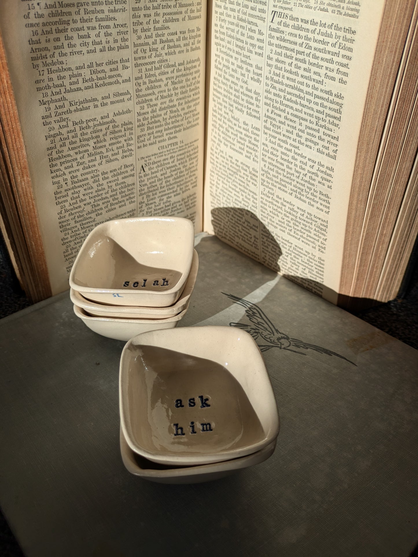 Neriah Mini Square Handcrafted Bowl: ask him