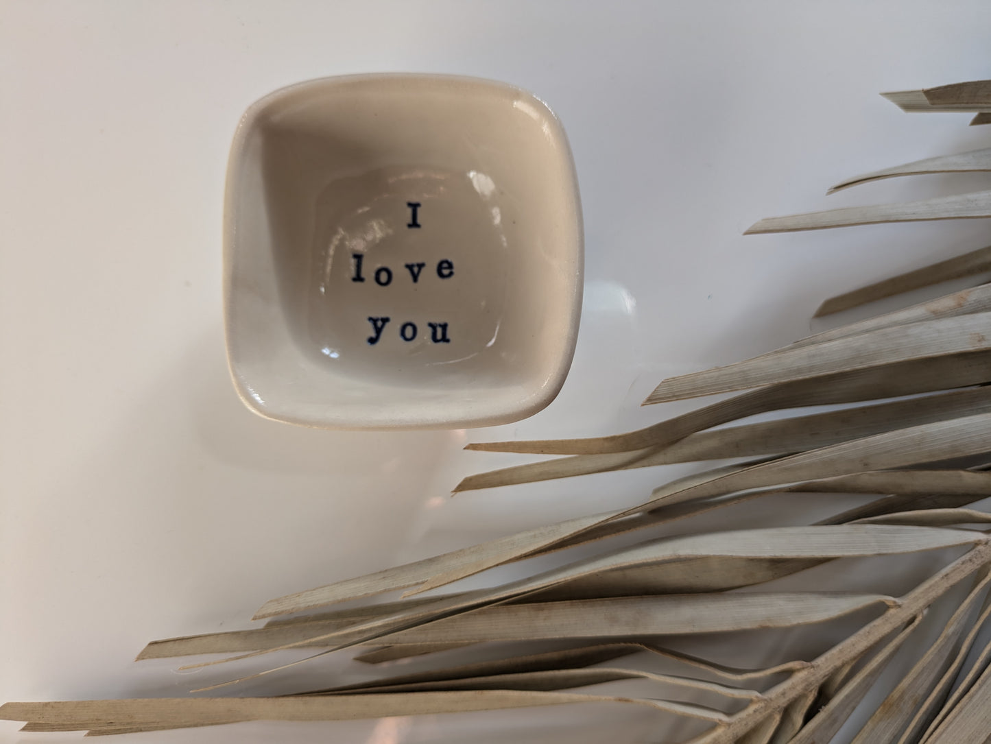 Neriah Mini Square Handcrafted Bowl: I love you