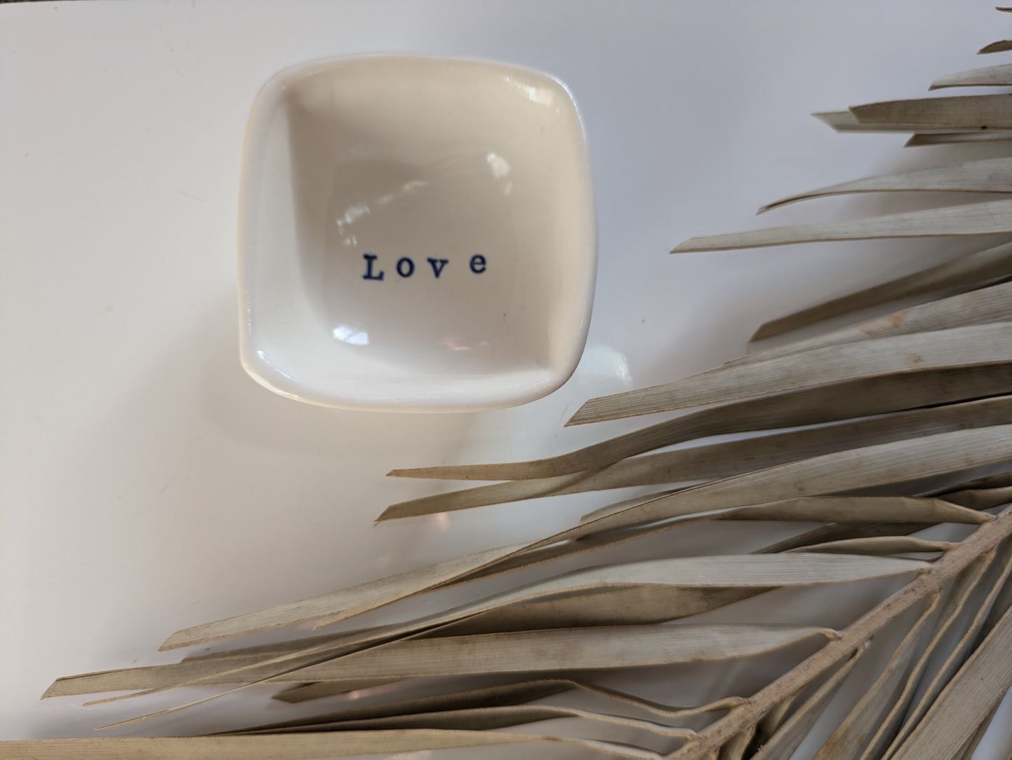Neriah Mini Square Handcrafted Bowl: Love