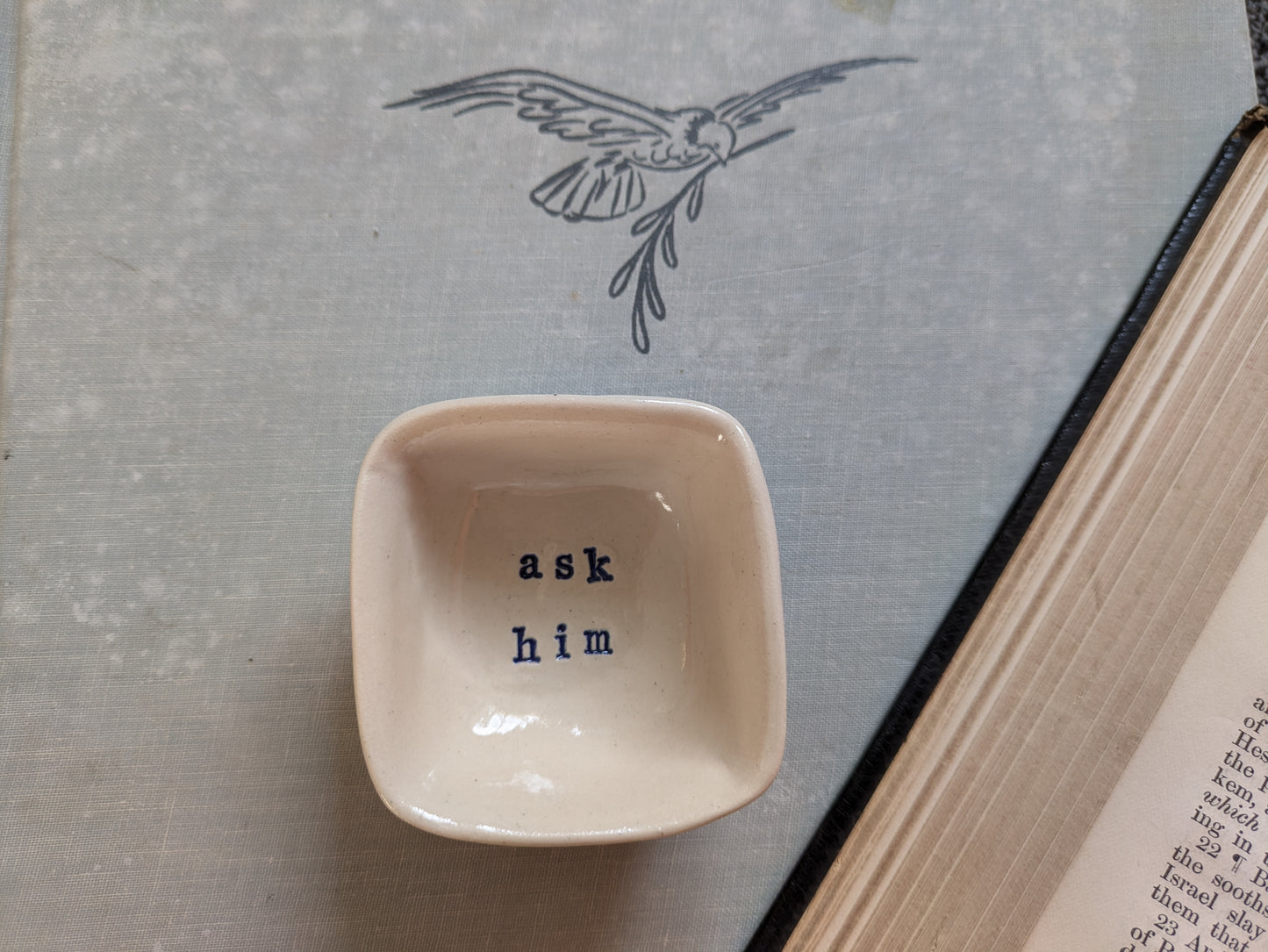 Neriah Mini Square Handcrafted Bowl: ask him