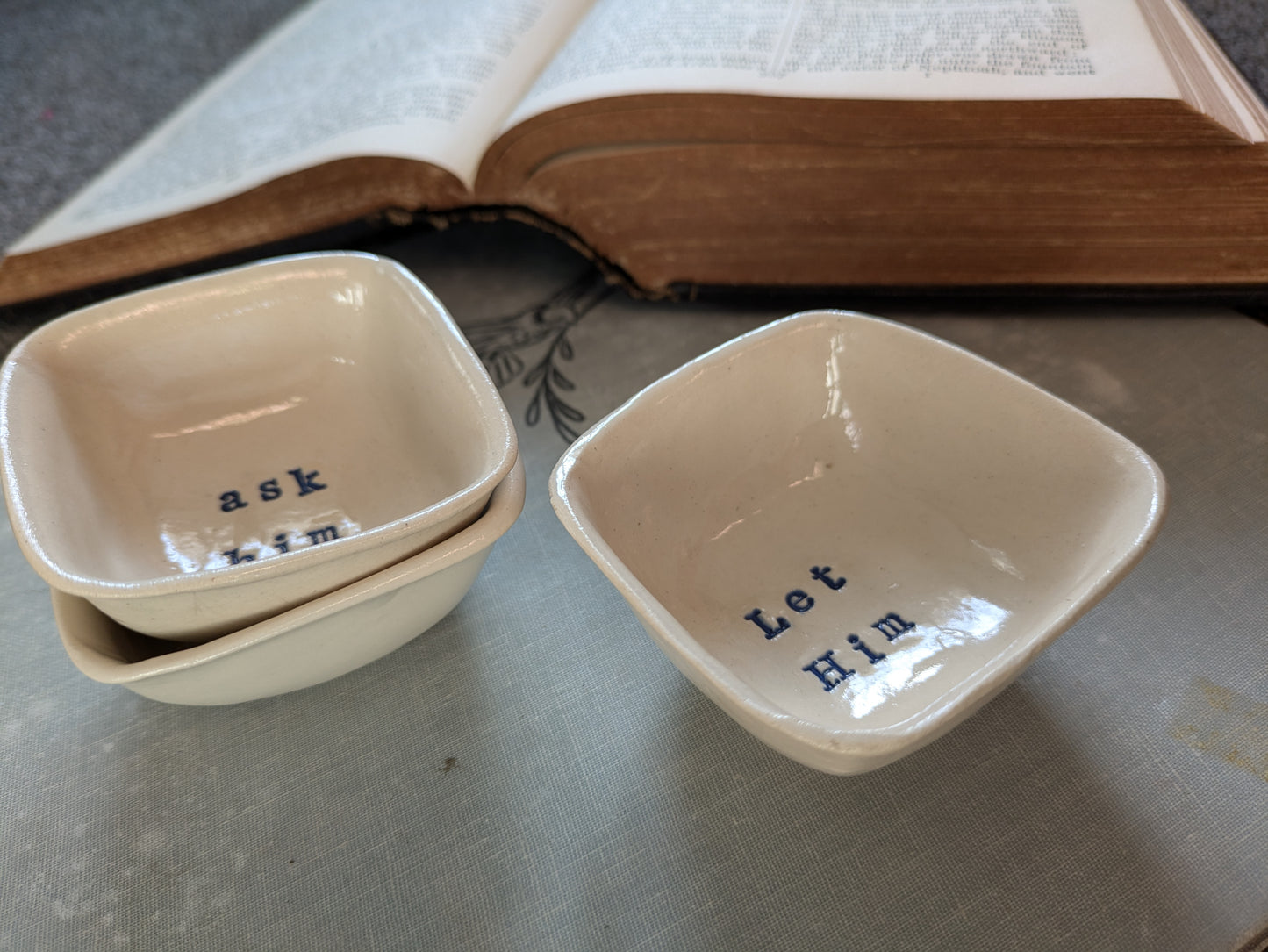 Neriah Mini Square Handcrafted Bowl: ask him
