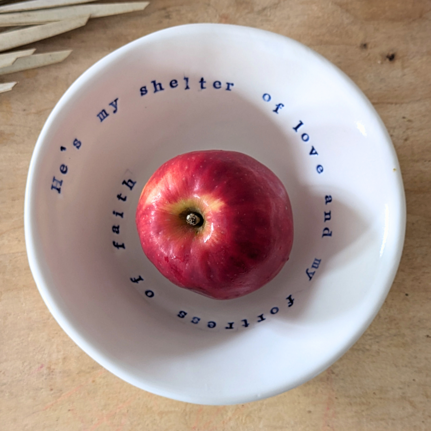 Odelia Porridge Bowl: He's my shelter of love and my fortress of faith (spiral)