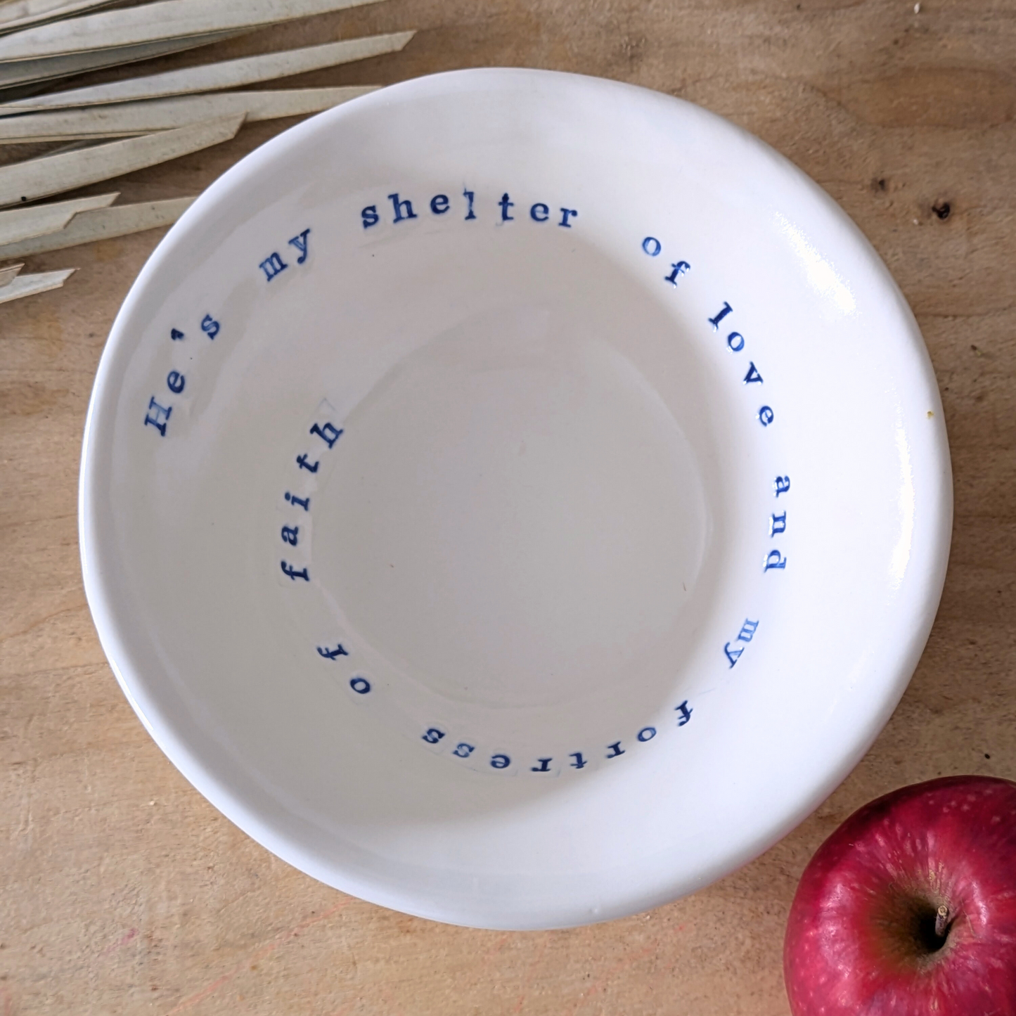 Odelia Porridge Bowl: He's my shelter of love and my fortress of faith (spiral)