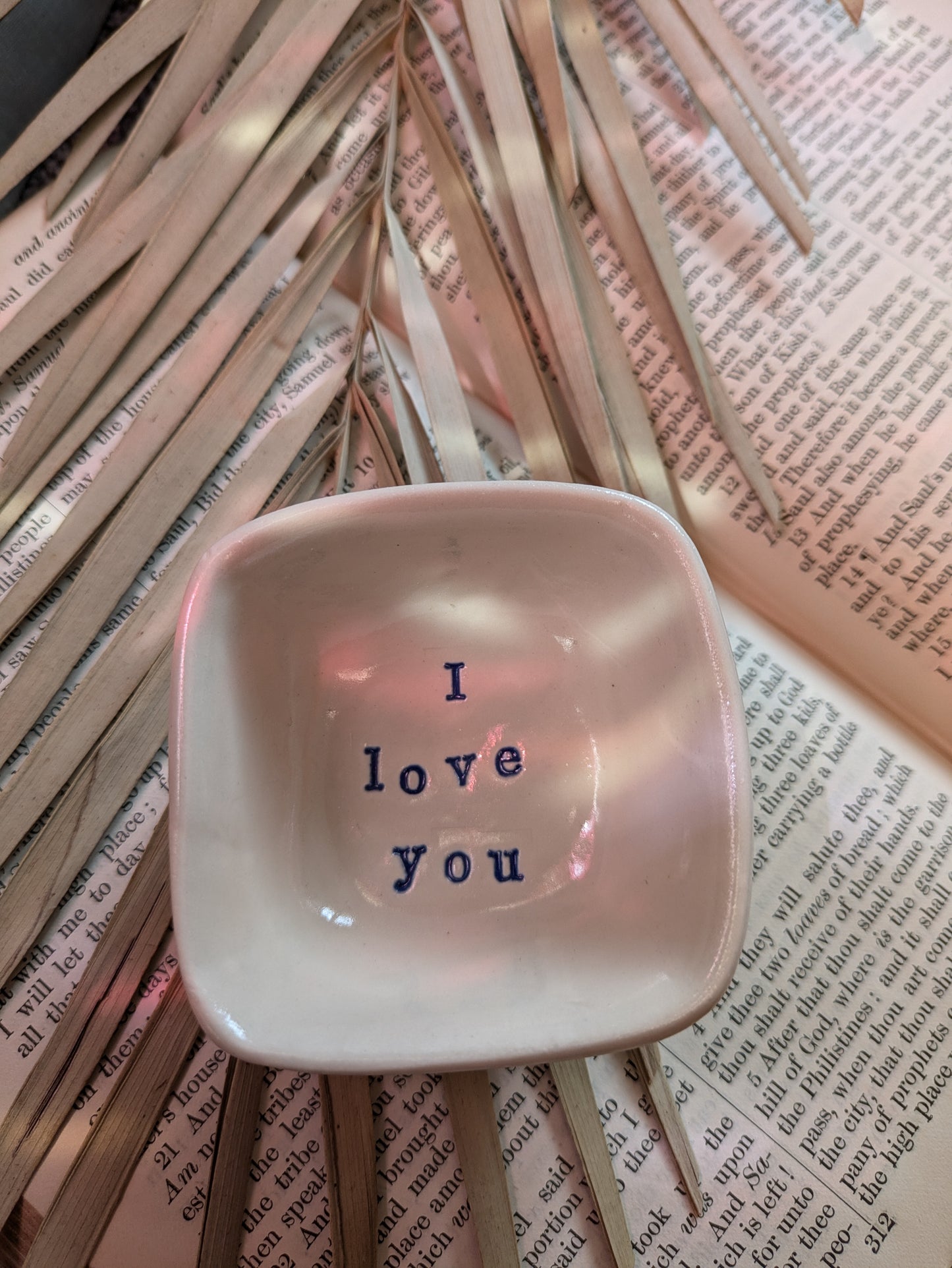 Neriah Mini Square Handcrafted Bowl: I love you