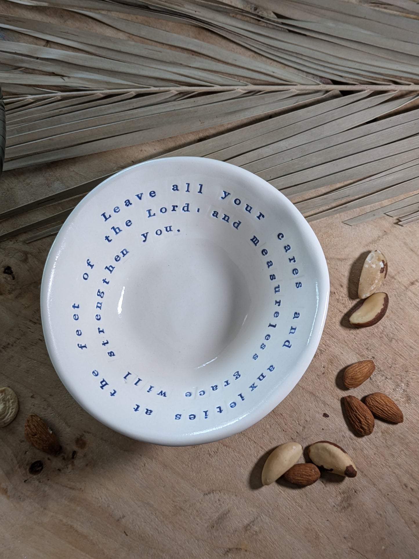 Odelia Porridge Bowl: Leave all your cares and anxieties at the feet of the Lord