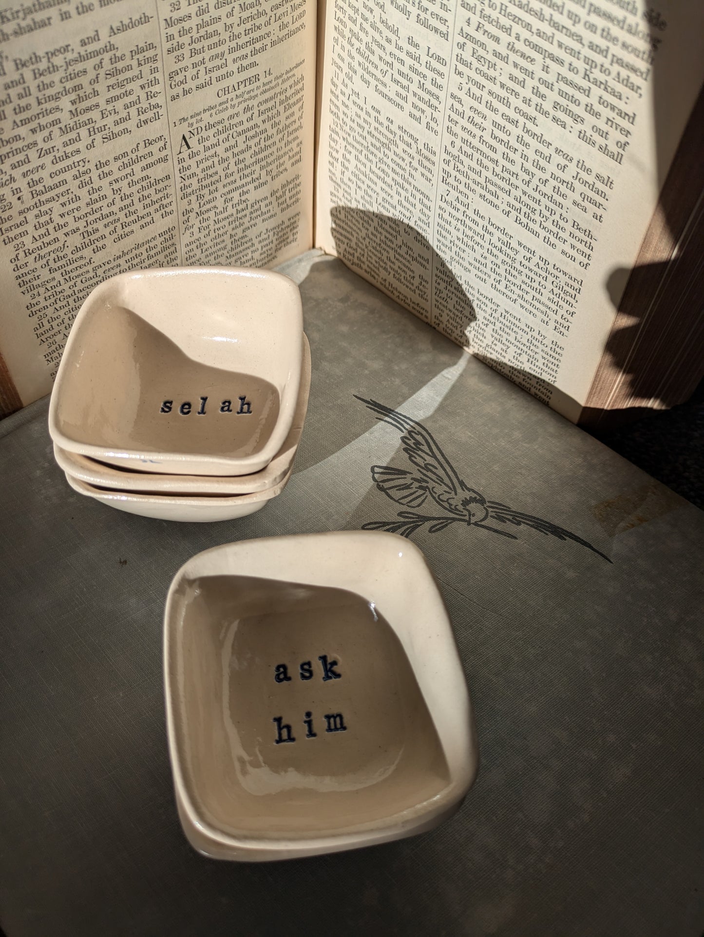 Neriah Mini Square Handcrafted Bowl: ask him