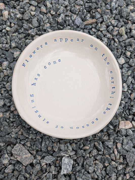 Pasta Bowl – "Flowers Appear On The Earth" | Hand-Stamped Ceramic Bowl
