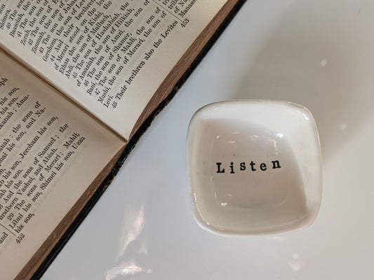 Neriah Mini Square Handcrafted Bowl: Listen
