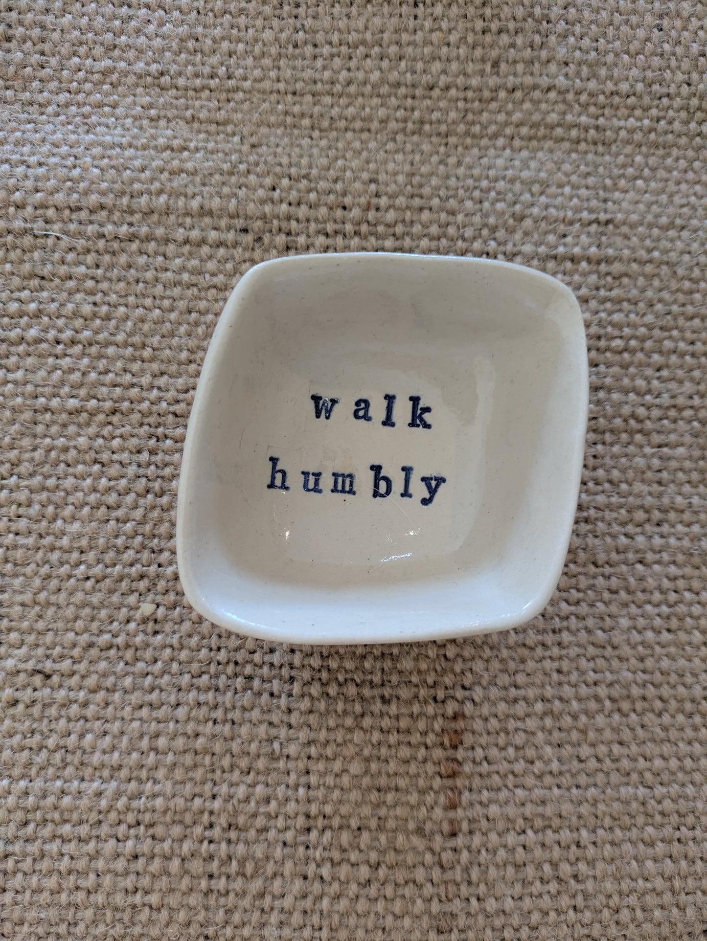 Neriah Mini Square Handcrafted Bowl: Walk humbly
