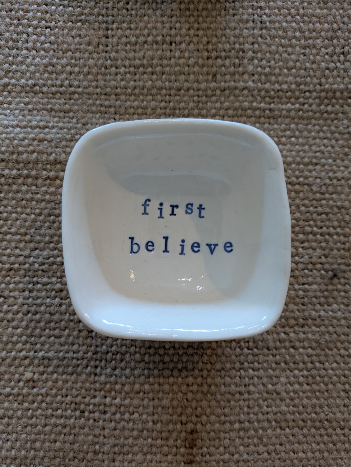 Neriah Mini Square Handcrafted Bowl: First believe