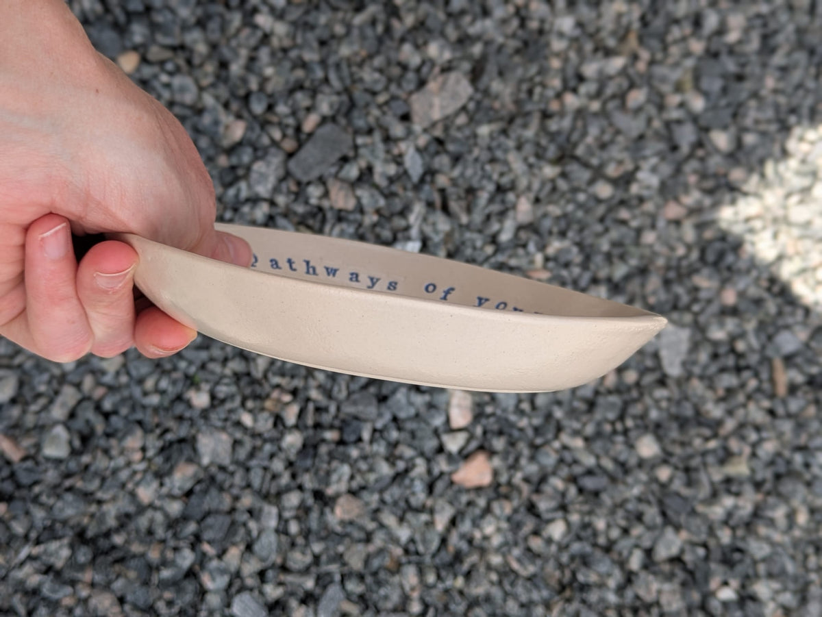 Pasta Bowl – "Yahweh, Lead Me" | Hand-Stamped Ceramic Bowl