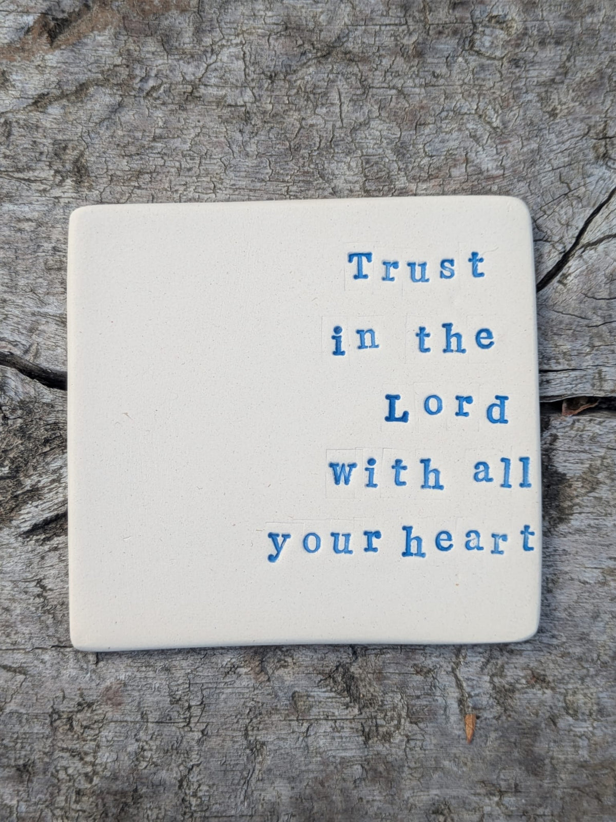 Trust in the Lord Truth Tile (Blue Stamp)