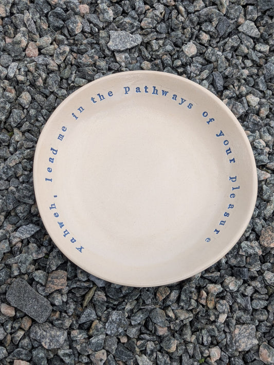 Pasta Bowl – "Yahweh, Lead Me" | Hand-Stamped Ceramic Bowl