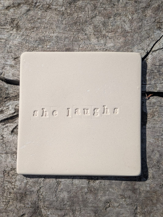 She Laughs Truth Tile