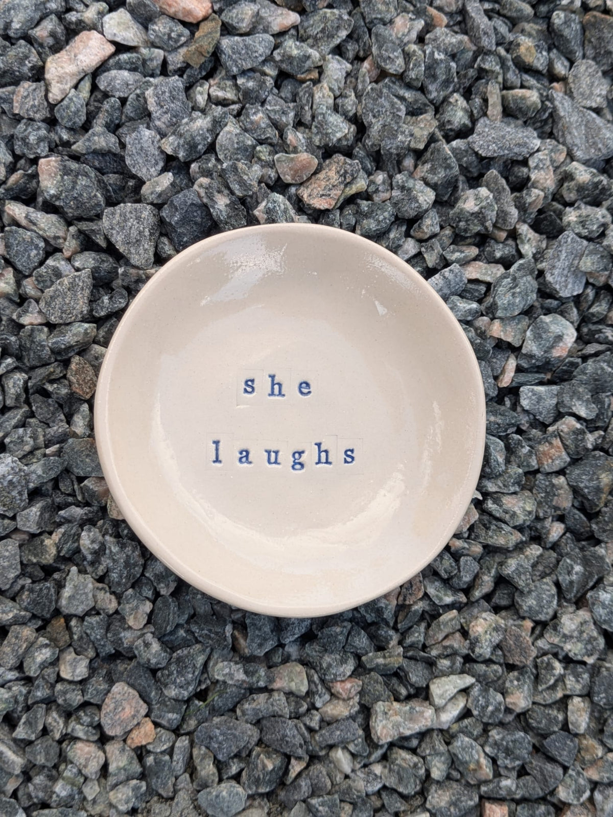 She Laughs Round Trinket Tray
