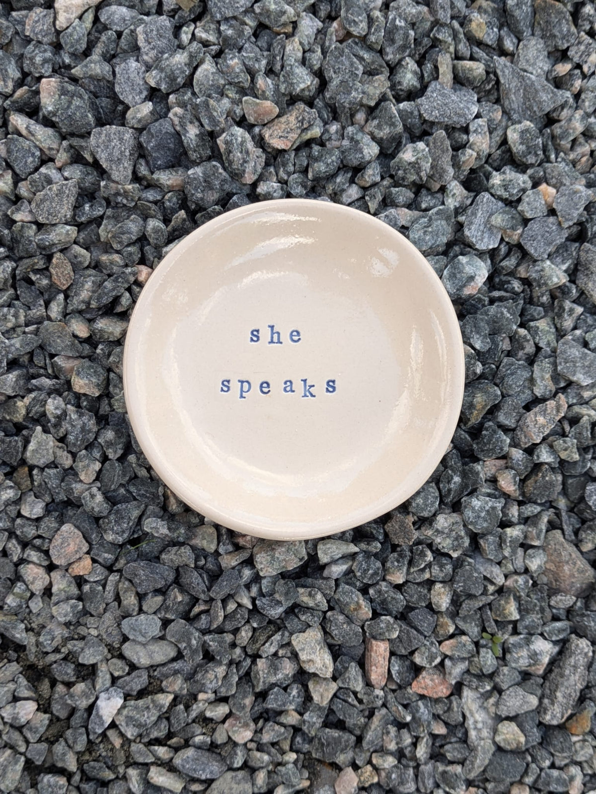 She Speaks Round Trinket Tray